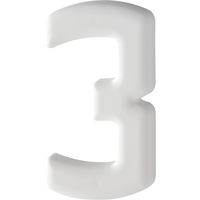 Hausnummer Kunststoff weiß 3