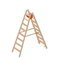 Holz-Stufen-Stehleiter 2x8