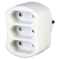 Adapter Anschluss für 3 Europa-Stecker weiß