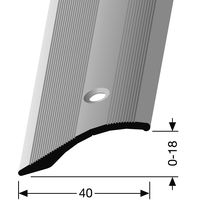 Ausgleichsprofil PF 247 edelstahl 100 cm Universal gebohrt Aluminium eloxiert