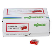 Steckklemme WAGO Profi-Pack 4-polig rot/transparent 100 Stück