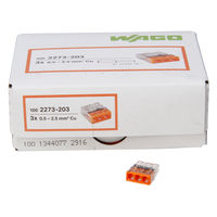Steckklemme WAGO Profi-Pack 3-polig orange/transparent 100 Stück