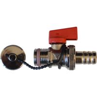 KFE Kugelhahn 1/2" mit Kappe u. SVS im Sattel