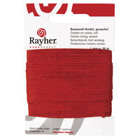 Baumwollkordelgewachst rot 1mm 20m