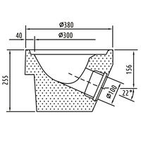 Beton-Boden Teil 21/KG DN100 o.Geruchsv. mit KG-Muffe, DIN 1236