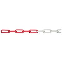 Kunststoffkette rot/weiß 6x40 mm/25 m