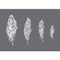 Schablone Mandala-Federn A5 1 Schablone+1 Rakel