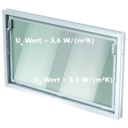 Nebenraum-Kippfenster weiß mit Einfachglas 5mm UG=5,6 in verschiedenen Ausführungen