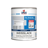OPUS1 Weisslack wasserverdünnbar in verschiedenen Gebindegrößen und Glanzgraden