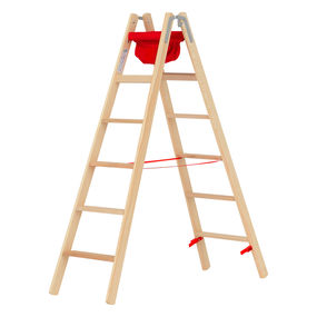 Holz-Stufenstehleiter 2x6 Sprossen