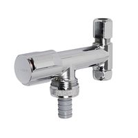 MS Auslaufventil 3/4 "AG x 1"AG x 3/4"T chrom, Knebelgriff