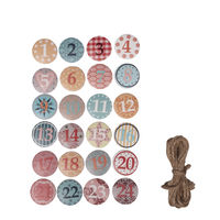 Adventskal.zahlen 1-24 Ø 2,5cm m. Kordel 24St
