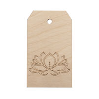 Holz Anhänger natur Lotusblume 4,8x8,2cm