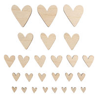 Holz Streuteile Herz natur ø1-4cm