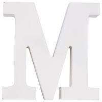 MDF Buchstabe M weiß 11x2x11cm
