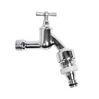 MS Auslaufventil 1/2"AG x Gardena Click chrom, Knebelgriff, mit Rohrbelüfter