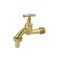 MS Auslaufventil 1/2"AG x 3/4"AG x 1/2"T blank poliert, Knebelgriff