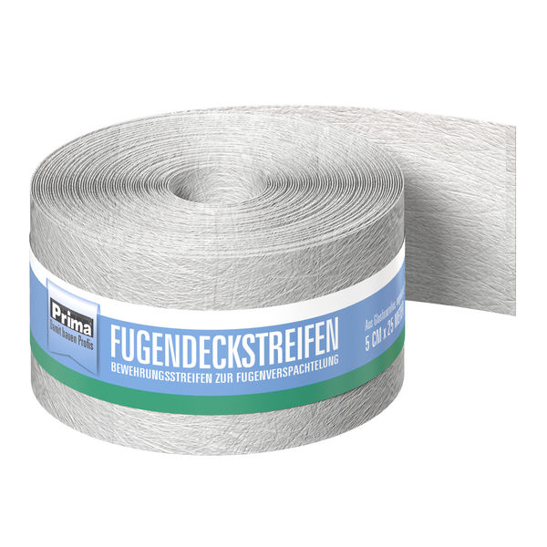 Prima Fugendeckstreifen, ungelocht/offen aus Glasfaser, 5cm x 25m