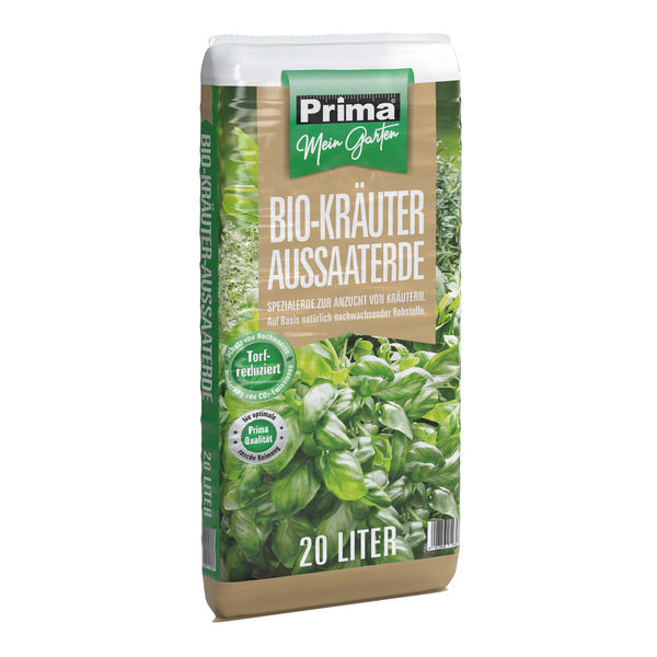 Prima BIO Kräuter- und Aussaaterde 20l Rez. 50% Torf und 50% Torfersatzstoffe