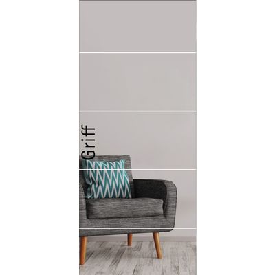 Prima Glas-ST Stripes matt 935x2183mm 4 Str.matt/Fl.klar ESG grün 8mm o. Bohr.