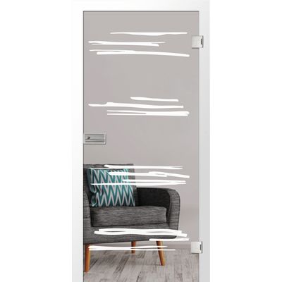 Prima Glastür Linea 959x2097mm DIN R Linienmotiv ESG grün 8mm Studio/Office