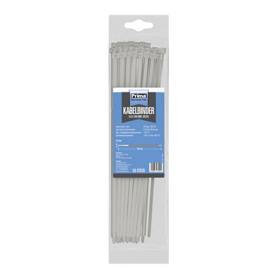 Prima Kabelbinder 4,8x280mm weiß 50 Stück