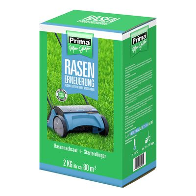 Prima Rasenerneuerung 2kg 1kg Rasen u. 1kg Dünger, für 80m²