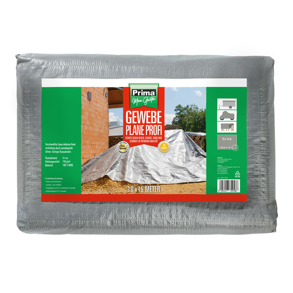 Prima Gewebeplane Premium 150g/m² 10x15m lichtgrau