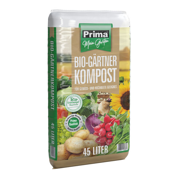 Prima BIO Gärtnerkompost 45l 80% Kompost RAL-Gütege., 20% TIMPOR
