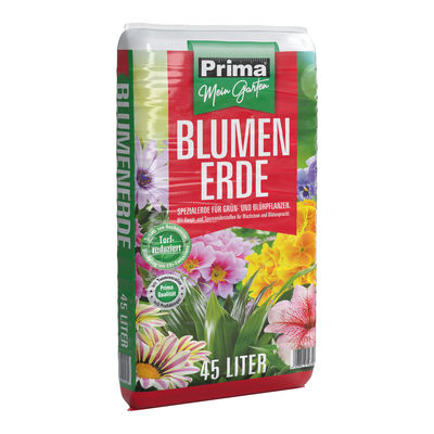 Prima Blumenerde Torfreduziert 45l Rez. 50% Torf und 50% Torfersatzstoffe