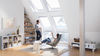 Dachzimmer mit großem Dachfenster