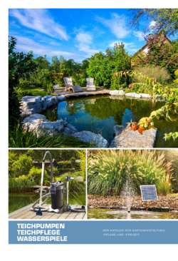 Titelbild des Katalogs: Teichpumpen, Teichfilter, Wasserspiele