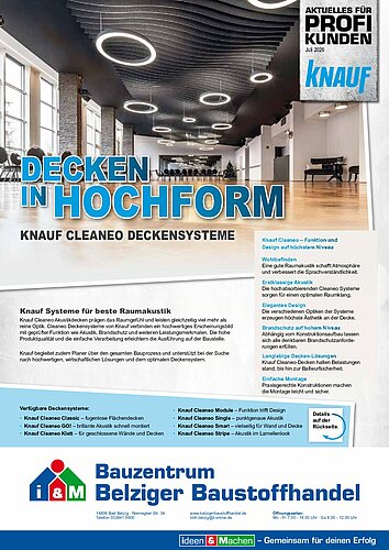 Titelseite: Knauf Gips – Profiangebote im Juli