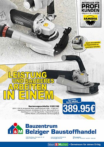 Titelseite: Samedia - Profiangebote im August