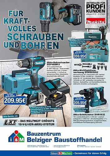 Titelseite: Makita – Profiangebote im Juli