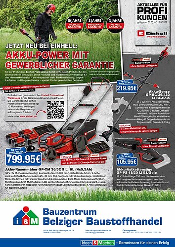 Titelseite: Einhell Galabau – Profiangebote im März