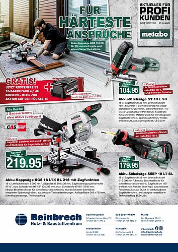 Titelseite: Metabo – Profiangebote im März