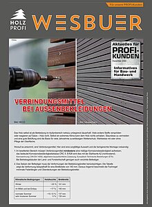 Titelseite: Verbindungsmittel Holzbau – Informationen für Profikunden